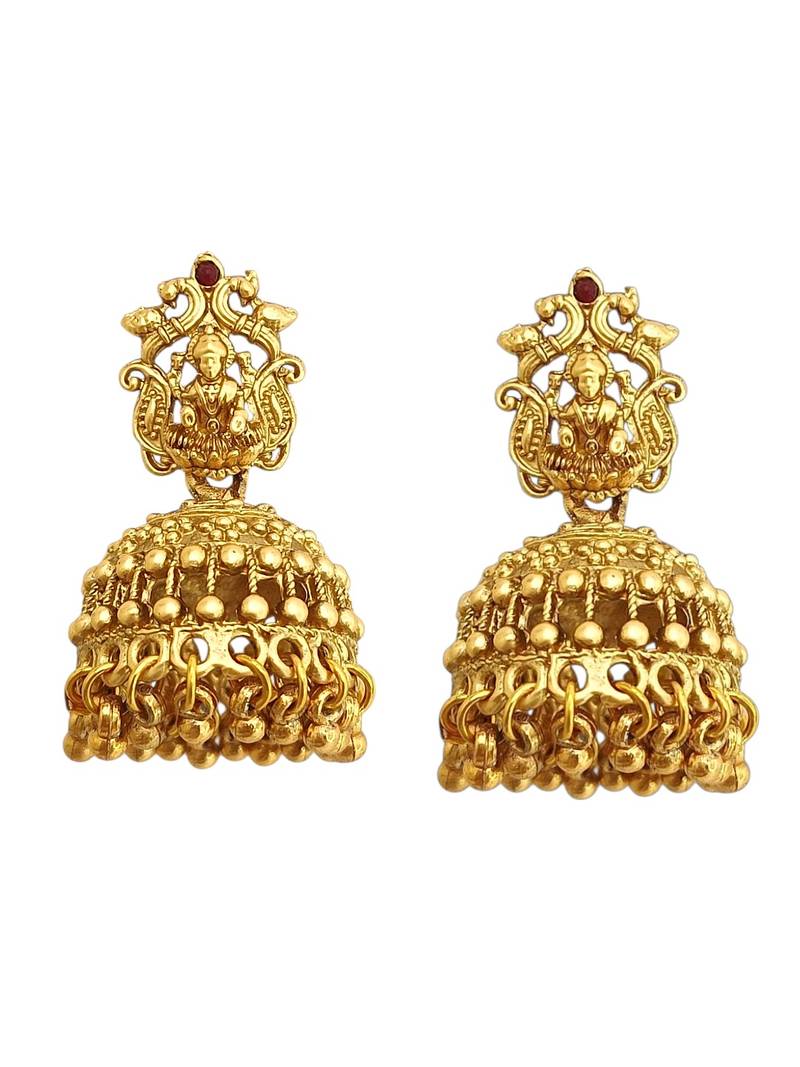 Gold plated temple style long necklace set