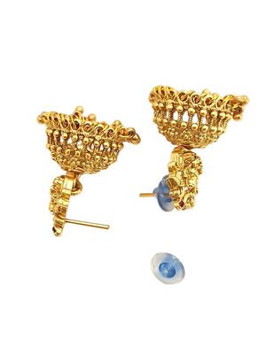 Gold plated temple style long necklace set 5