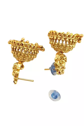 Gold plated temple style long necklace set