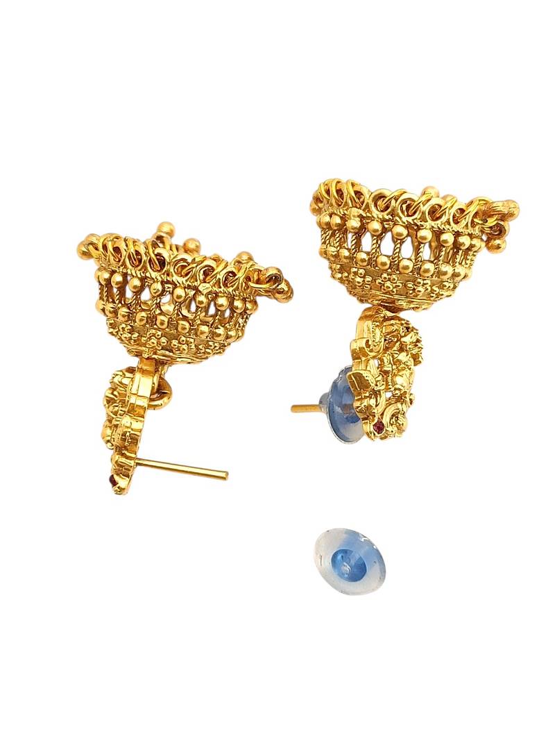 Gold plated temple style long necklace set