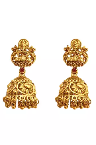 Gold plated temple design matar mala necklace set