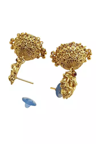 Gold plated temple design matar mala necklace set