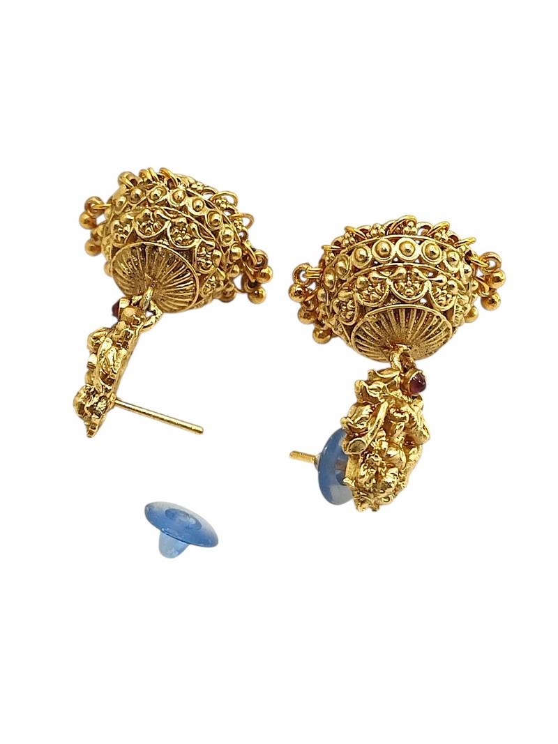 Gold plated temple design matar mala necklace set