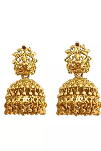 Gold plated temple style long necklace set
