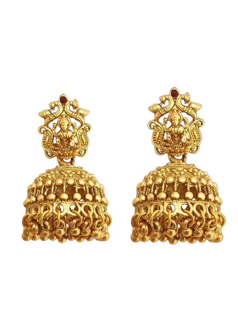 Gold plated temple style long necklace set