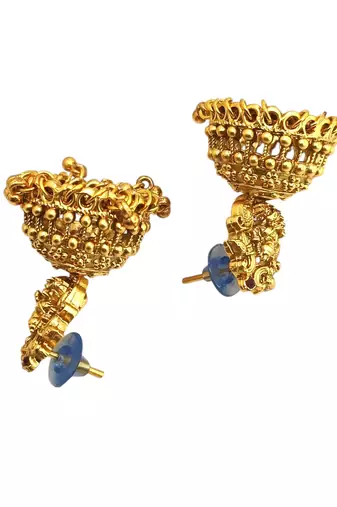 Gold plated temple style long necklace set