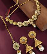 Gold plated cz classic choker set