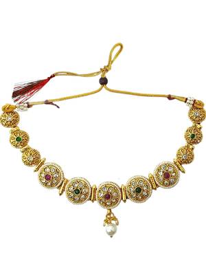 Gold plated cz classic choker set 3