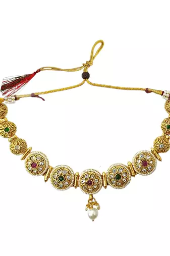Gold plated cz classic choker set