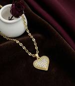 Gold plated cz heart pendant with chain