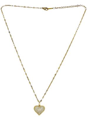 Gold plated cz heart pendant with chain 2