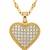Gold plated cz heart pendant with chain