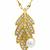 Gold plated cz leaf pendant with chain