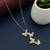 Gold plated cz layered butterfly pendant with chain