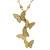 Gold plated cz layered butterfly pendant with chain