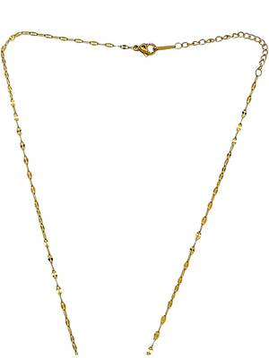 Gold plated cz lock pendant with chain 3