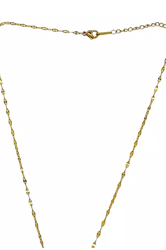Gold plated cz lock pendant with chain