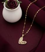 Gold plated cz love heart pendant with chain