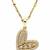 Gold plated cz love heart pendant with chain