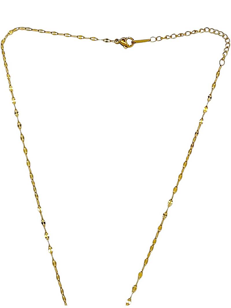 Gold plated cz love heart pendant with chain