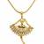 Gold plated cz ballerina pendant with chain