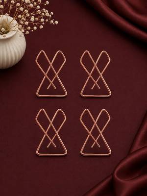 Set of 4 rose gold plated x shape safety saree brooch pin 1