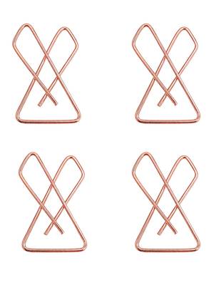 Set of 4 rose gold plated x shape safety saree brooch pin 2