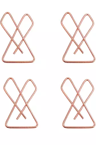 Set of 4 rose gold plated x shape safety saree brooch pin