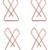 Set of 4 rose gold plated x shape safety saree brooch pin