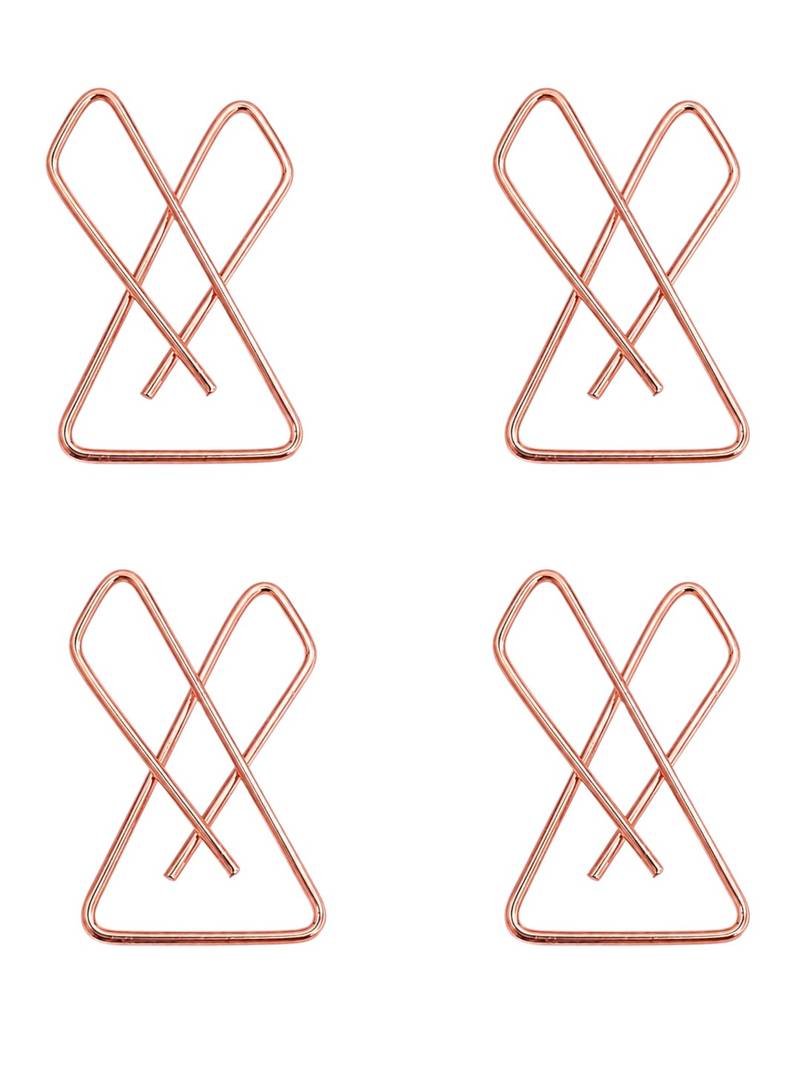 Set of 4 rose gold plated x shape safety saree brooch pin
