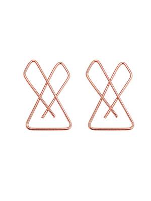 Set of 4 rose gold plated x shape safety saree brooch pin 3