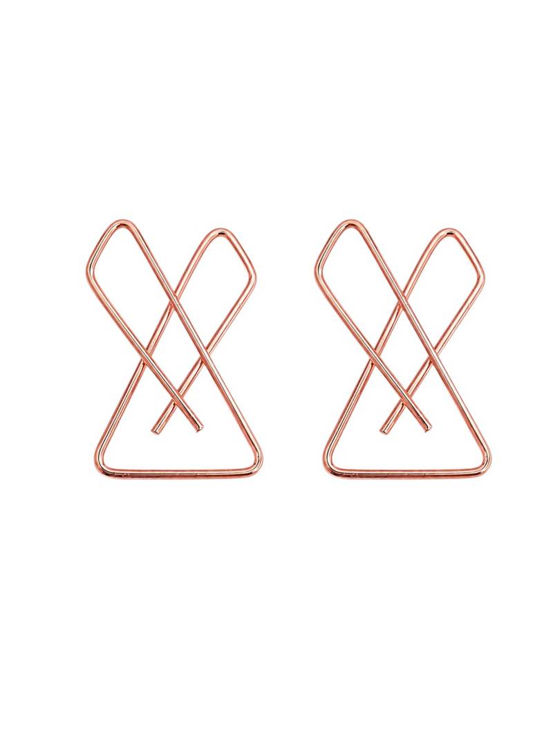 Set of 4 rose gold plated x shape safety saree brooch pin