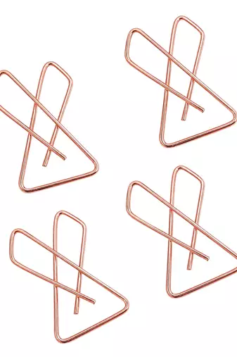 Set of 4 rose gold plated x shape safety saree brooch pin