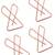 Set of 4 rose gold plated x shape safety saree brooch pin