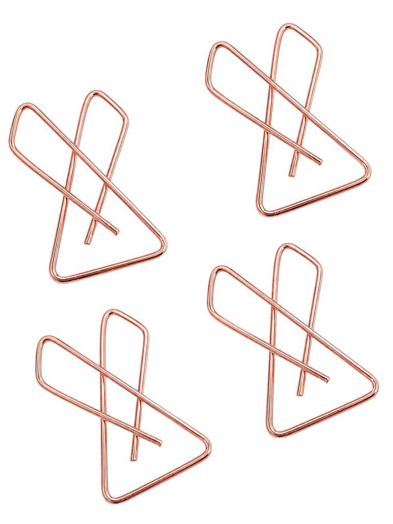 Set of 4 rose gold plated x shape safety saree brooch pin