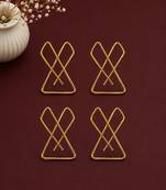 Set of 4 gold plated x shape safety saree brooch pin