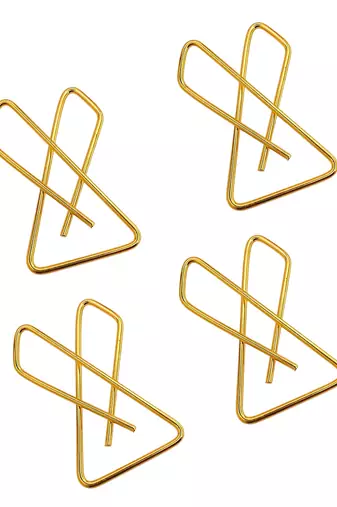 Set of 4 gold plated x shape safety saree brooch pin