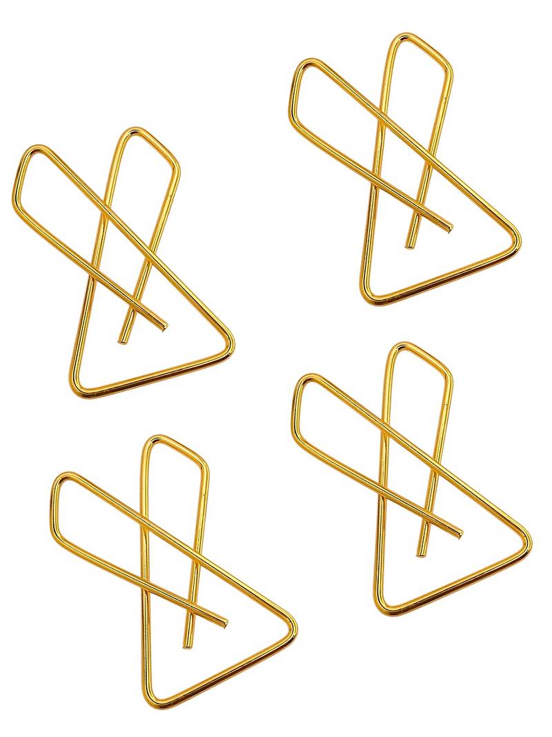 Set of 4 gold plated x shape safety saree brooch pin