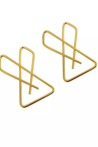 Set of 4 gold plated x shape safety saree brooch pin