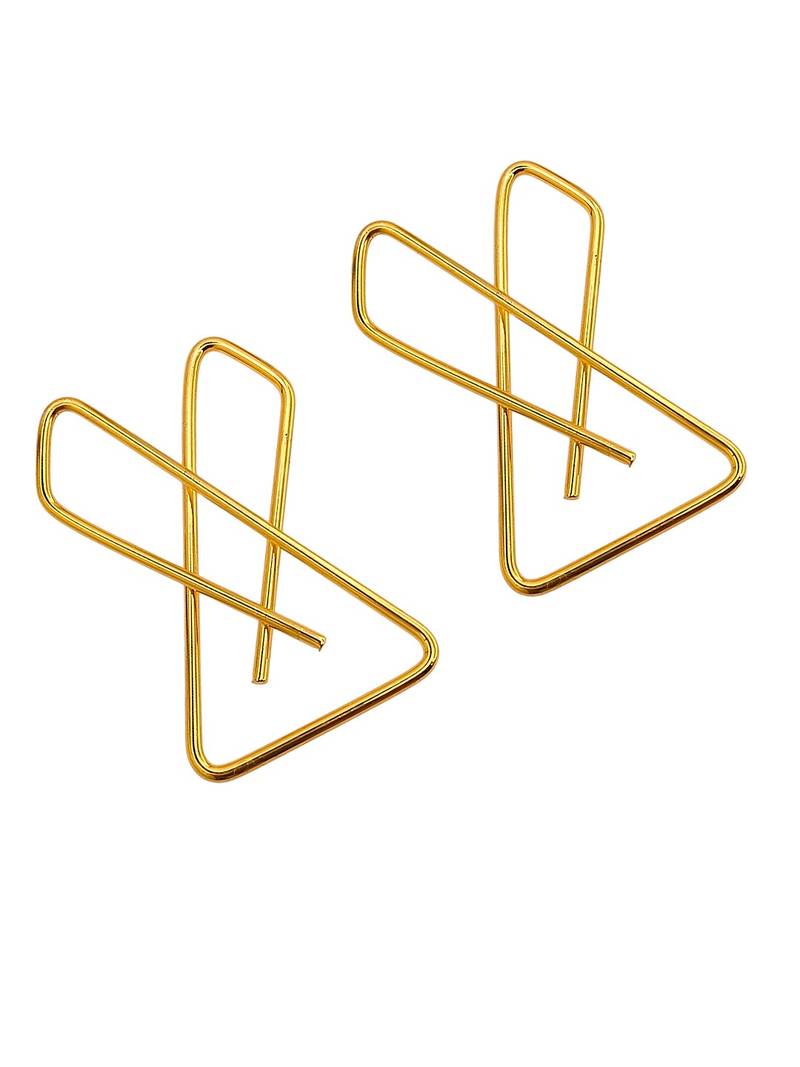 Set of 4 gold plated x shape safety saree brooch pin