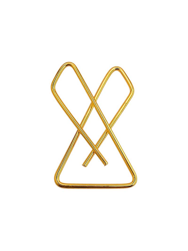 Set of 4 gold plated x shape safety saree brooch pin