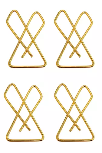 Set of 4 gold plated x shape safety saree brooch pin
