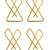 Set of 4 gold plated x shape safety saree brooch pin