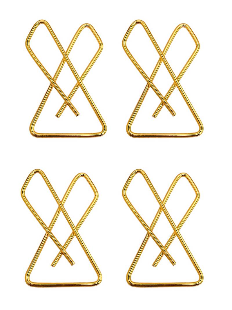 Set of 4 gold plated x shape safety saree brooch pin