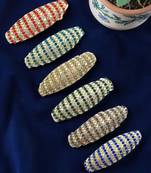 Set of 6 multicolor embellished safety saree pin