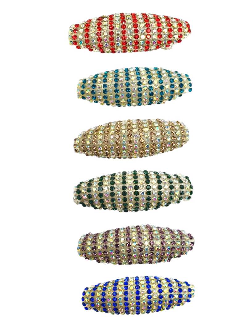 Set of 6 multicolor embellished safety saree pin