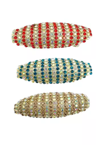 Set of 6 multicolor embellished safety saree pin