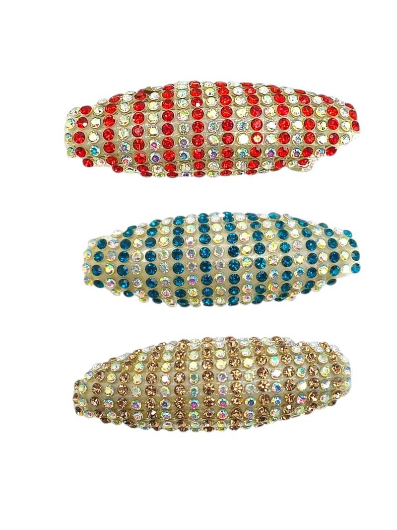 Set of 6 multicolor embellished safety saree pin