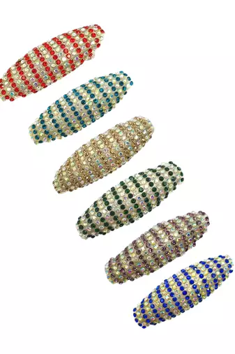 Set of 6 multicolor embellished safety saree pin