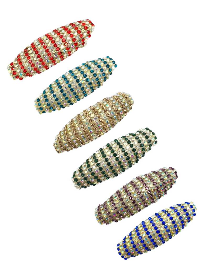 Set of 6 multicolor embellished safety saree pin